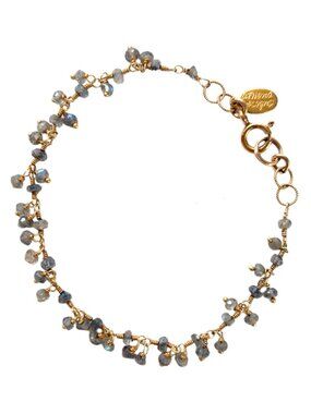 Natural Labradorite 14K Gold Filled Handmade Bracelet Signed Athena Designs